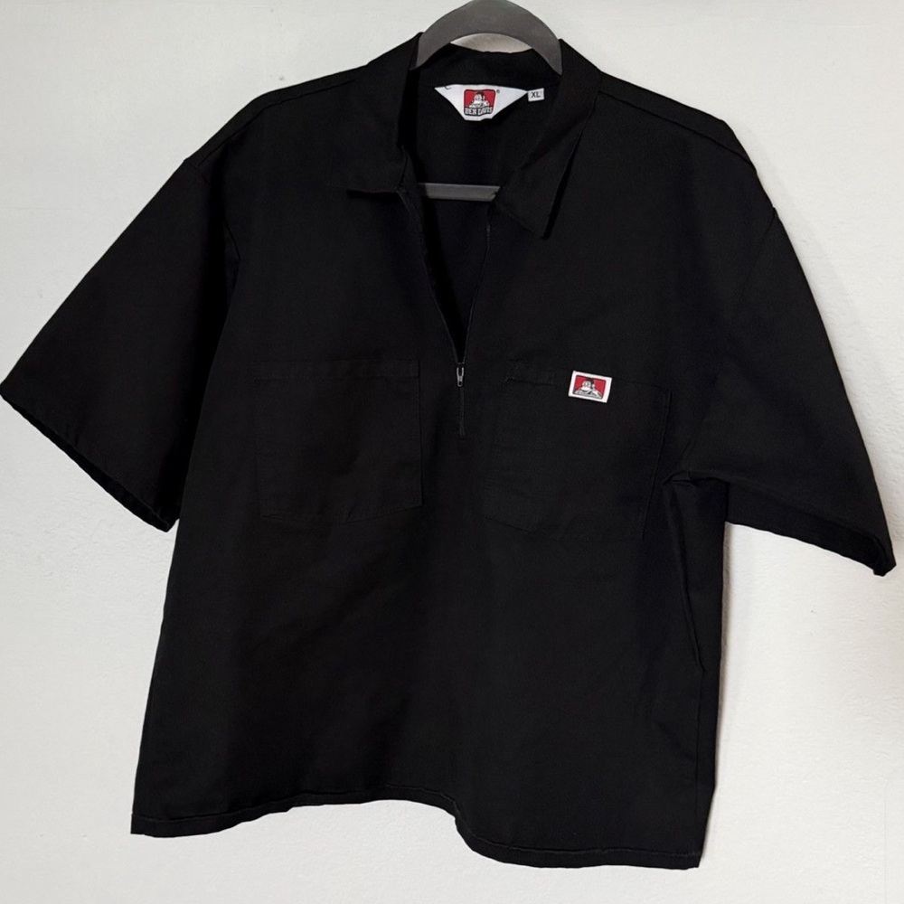 Ben Davis 1/2 Zip Cropped Pullover Shirt